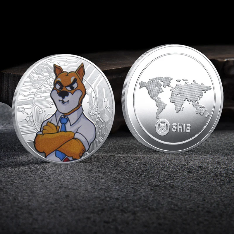Moeda Comemorativa Shiba Inu em Relevo 3D Pintura Presente Moeda Virtual Digital Ideal para Colecionadores — foto 1