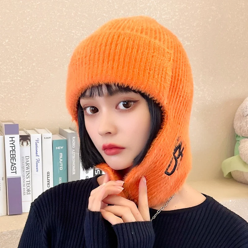 Title 10, Knitted Wool Thickened Ear Protection Hat Cold ...
