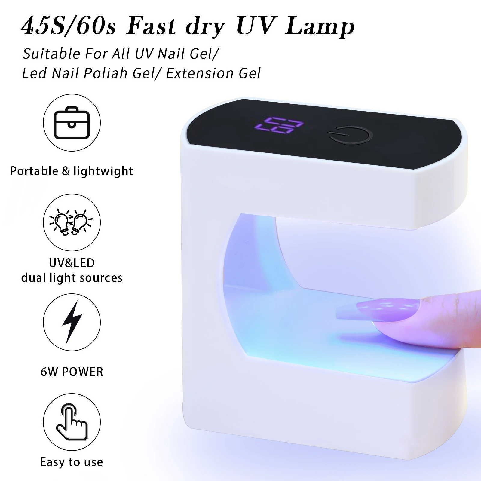 Title 6, USB Mini Sıcak Lamba Q8 Mini Tırnak Lambası Kom...