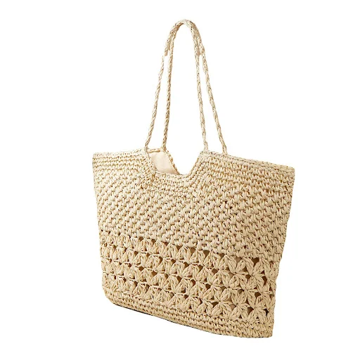 Title 6, Openwork Straw Shopping Bag for Vacations. Ligh...