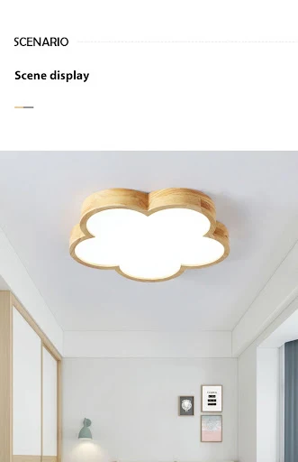Title 3, Solid Wood Ceiling Lamp for Master Bedroom, Sim...
