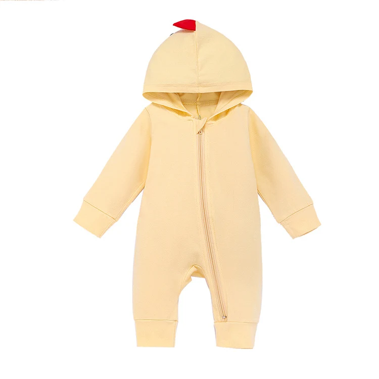 Macacão infantil divertido de dinossauro multicolorido manga longa, roupa de bebê de uma peça, confortável e ideal para brincar. — foto 4