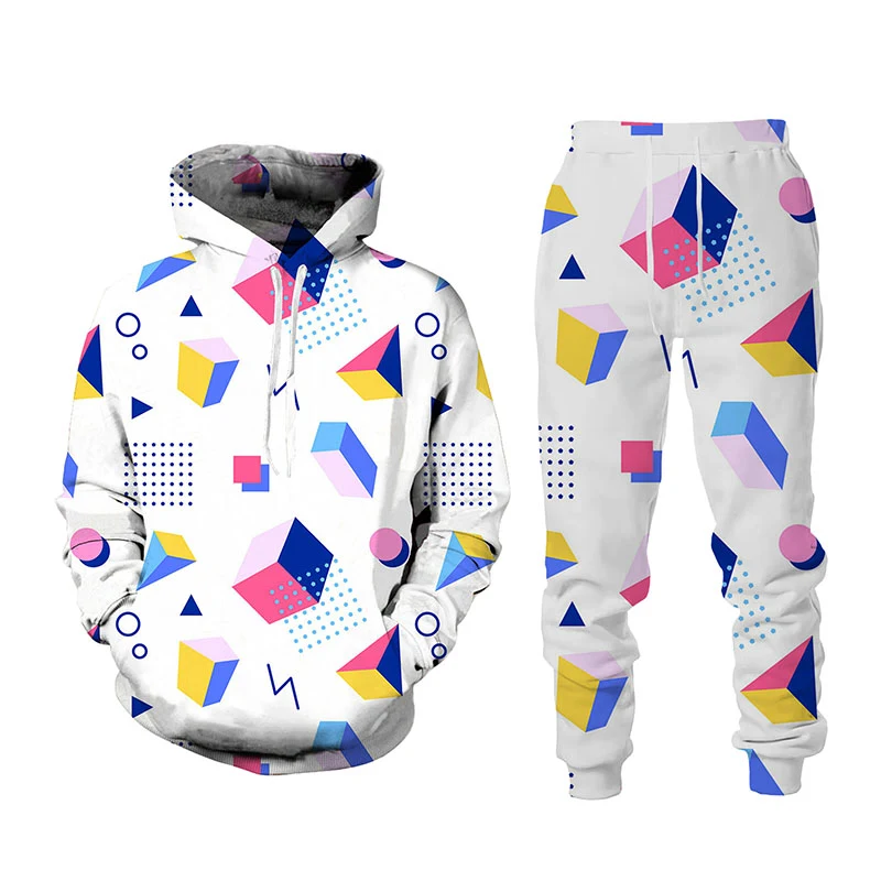 Conjunto de moletom esportivo 3D para homens, design inovador e conforto para treinos e atividades do dia a dia, tecido respirável e estiloso. — foto 2