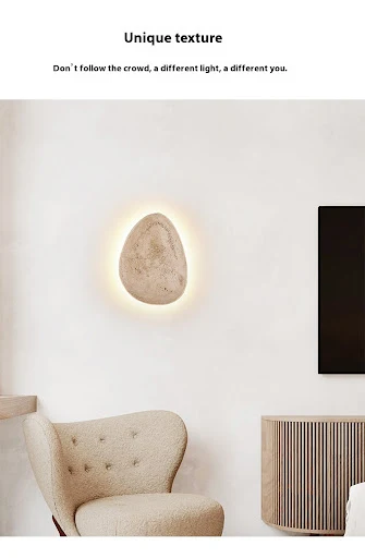 Title 8, Nordic Creative Wall Lamp Pebble Living Room Be...