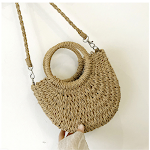 New Style Paper Rope Fashion All-Match Portable Messenger Small Round Bucket Hand-Woven Bag Straw Bag Female. Perfect fo — photo 3