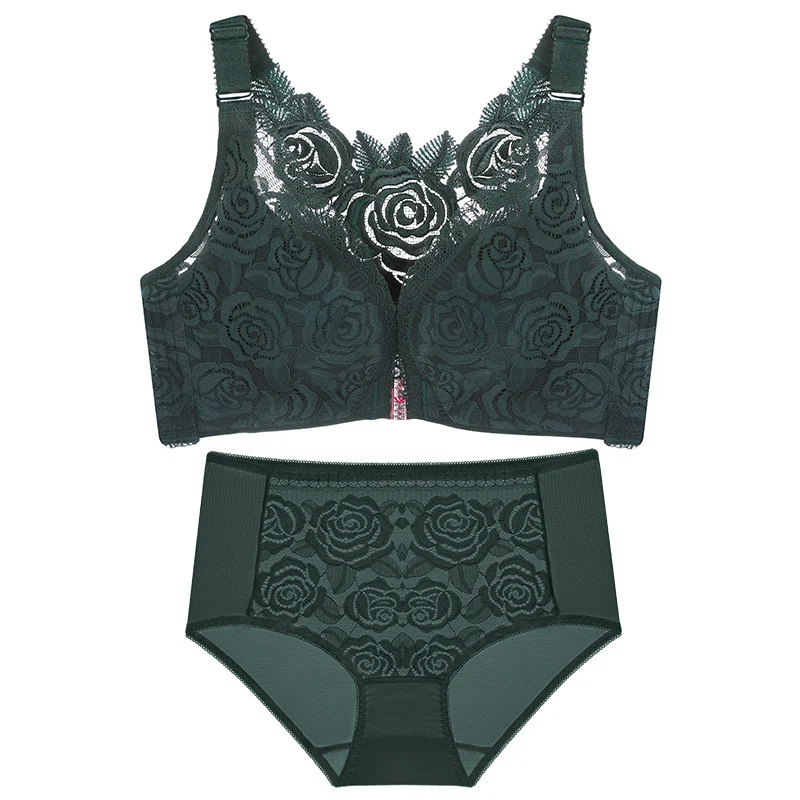 Zestaw biustonosza plus size z przodu zapinanego Rose Beauty Back — zdjęcie 4