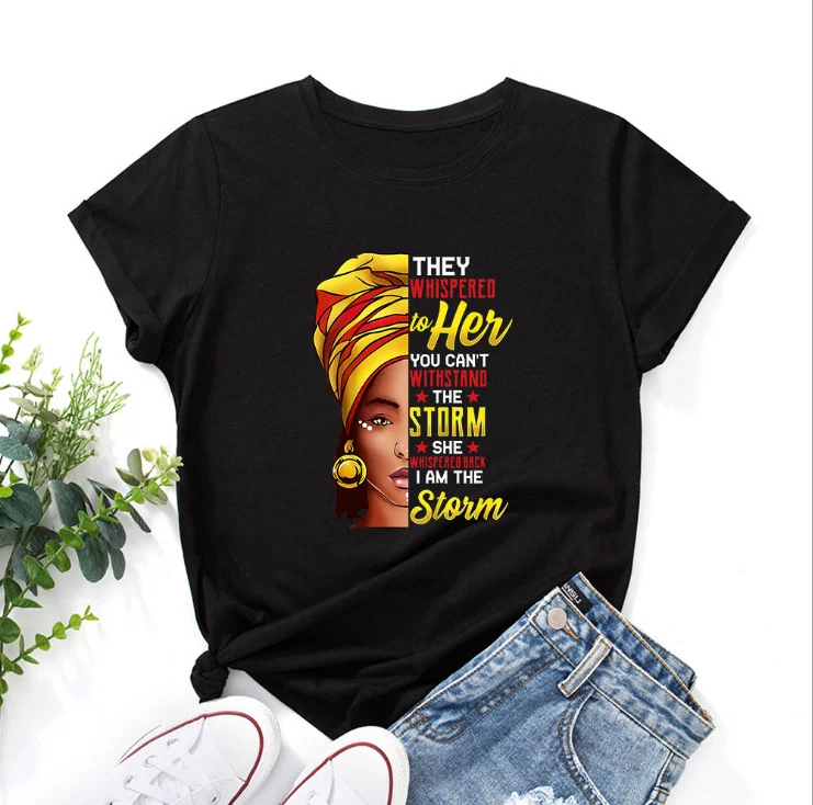 Creative Beauty Fashion Print Short Sleeve T-Shirt — photo 1