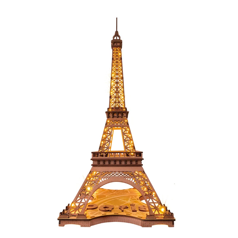 Eiffel Tower Wooden 3D Puzzle Model for building and display. Detailed model, easy assembly, perfect gift or home decora — photo 6