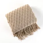 Scandinavische stijl sofa cover, gebreide deken met kwastjes, wollen plaid voor bank, bedrunner, Amazon sofa handdoek, zachte stof, bankhoes, sjaal deken — foto 4