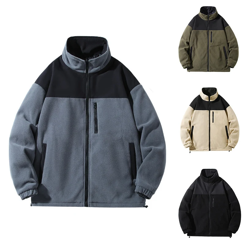 Men's Fashion Brand Jacket Coat Velvet Padded Thickened Top Cardigan Polar Fleece Jacket Women's Warm Winter Outerwear C — photo 14