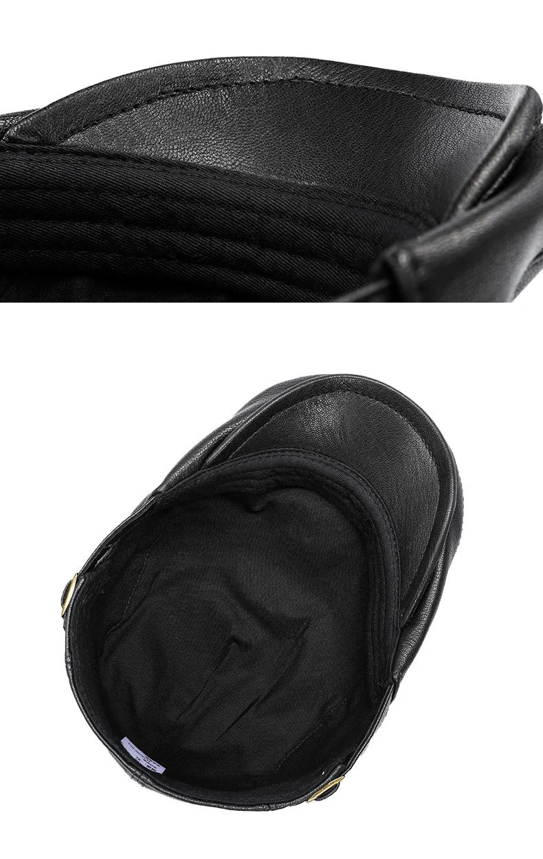 Title 4, Autumn and Winter Genuine Leather Mens Beret, ...