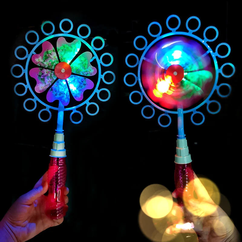 Máquina de Bolhas Criança Crianças Brinquedo Moinho de Vento Luminoso Brinquedo produz bolhas com luzes coloridas. Diversão garantida para crianças. — foto 7