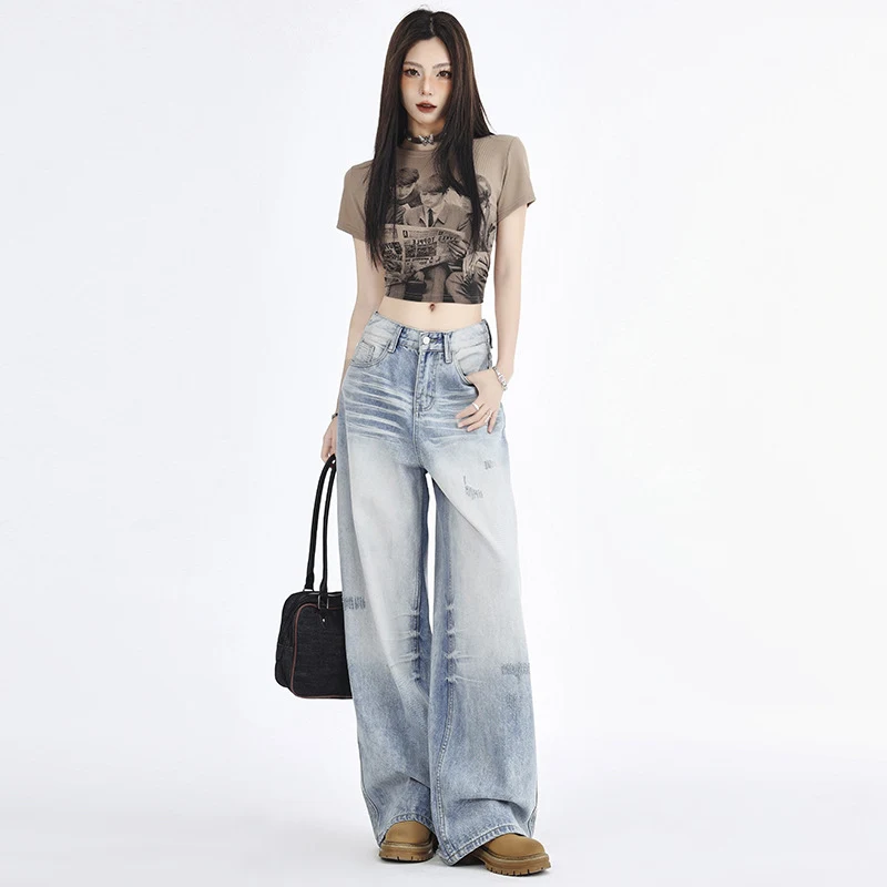 Title 2, Womens Retro White Straight-leg Denim Jeans Cl...