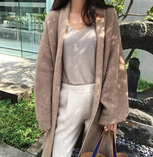 Title 1, Cardigan de lapela de camiseta solta versátil