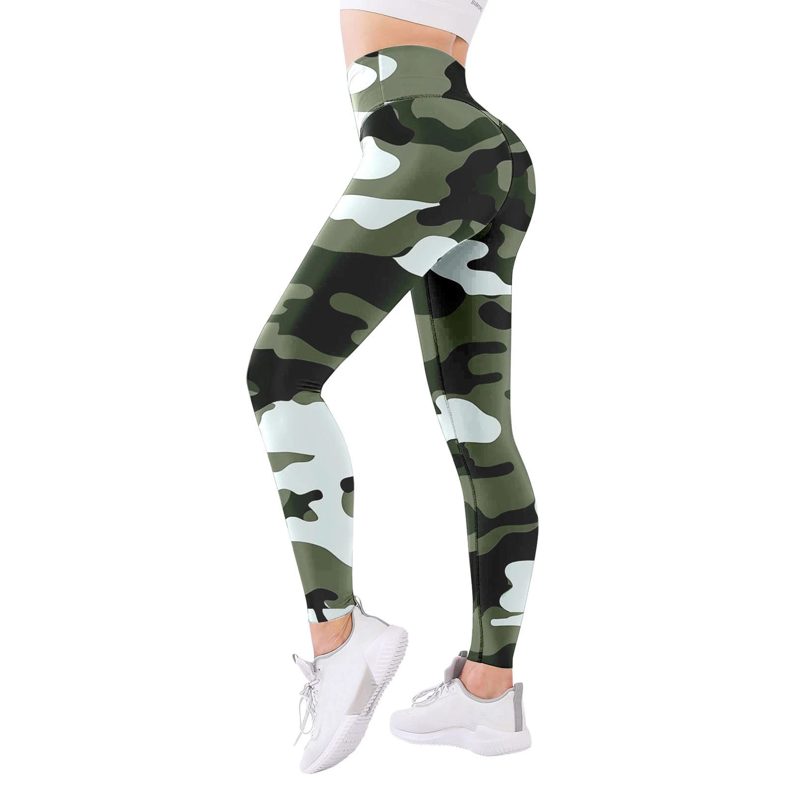 Calças de yoga esportivas femininas com impressão digital elástica, leggings fitness ideais para treinos e atividades, conforto e estilo. — foto 11
