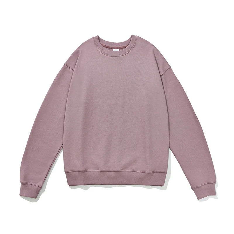 Suéter masculino de cor sólida com gola redonda em tecido Terry, perfeito para conforto e estilo casual, ideal para uso diário. — foto 5