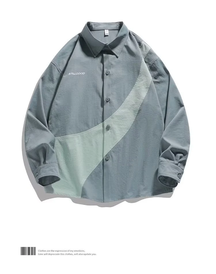 Title 4, Hong Kong Style Stitching Contrast Color Shirt ...