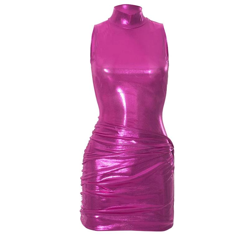 Title 6, Womens Party Sleeveless Tight Dress Leather