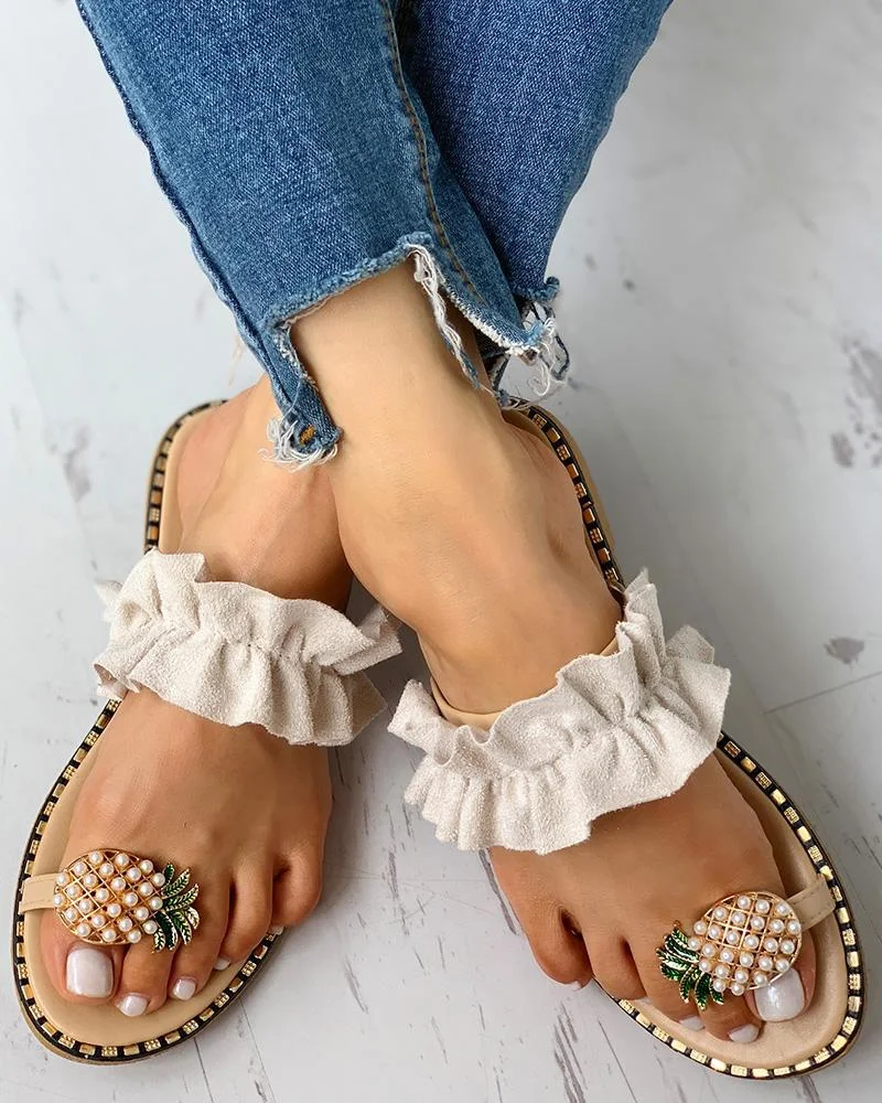 Pineapple flip-flops for beach and pool, comfortable and non-slip. Enjoy summer with style and safety, perfect for all y — photo 4