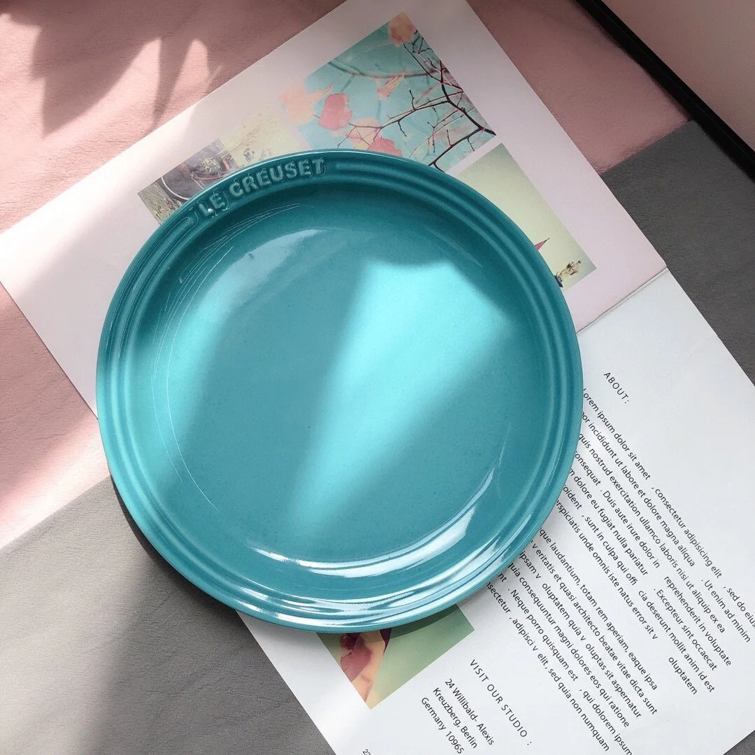 Title 3, Colorful enamel rainbow plate set ceramic plate...