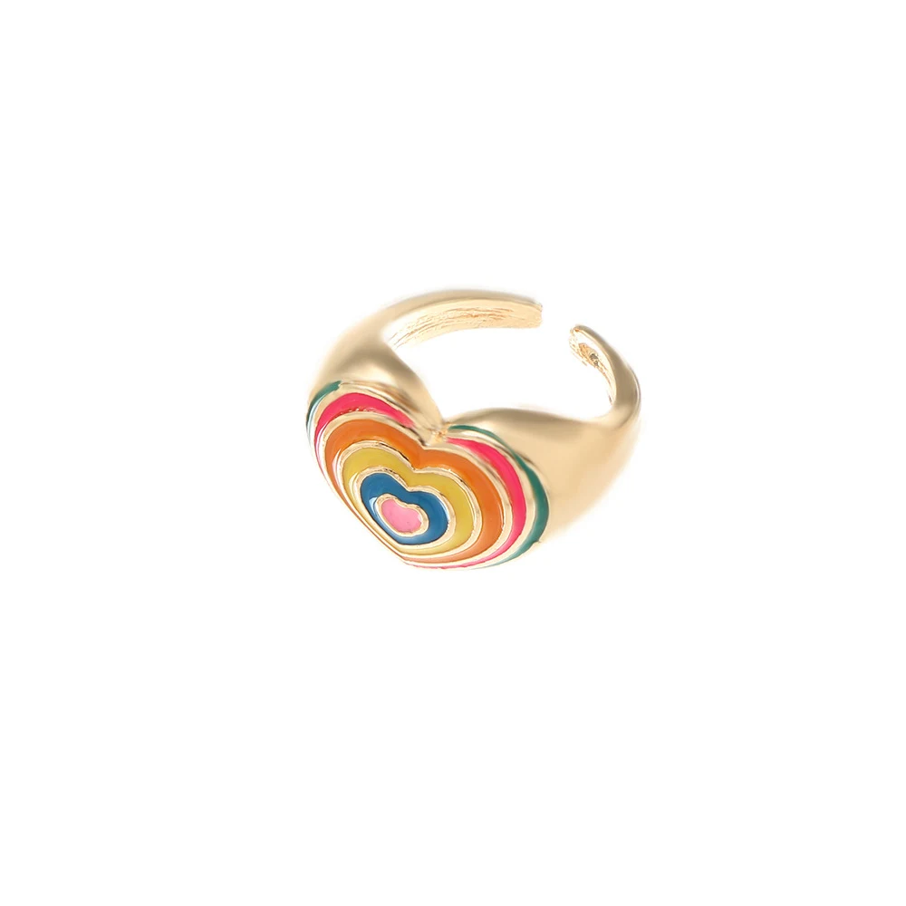 Title 3, Anel esmaltado com design de amor europeu e ame...