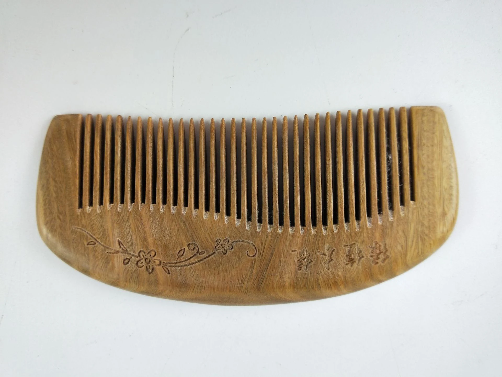 Green Sandalwood Comb Wooden Hair Comb Meridian. Detangles, massages scalp, reduces frizz, all natural. Promotes healthy — photo 6