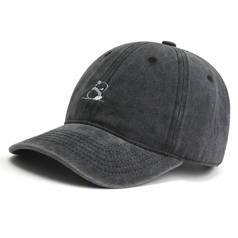 Washed Panda Embroidered Baseball Cap for Women Spring and Autumn. Comfortable and stylish headwear, perfect for everyda — photo 2