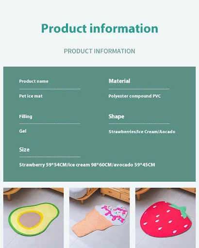 Title 1, Ice Cream Avocado Strawberry Pet Pad Cooling Ic...
