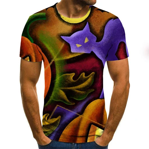 Title 3, Pumpkin Monster 3D Digital Print Mens Short Sl...