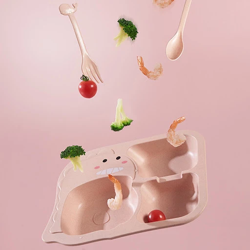 Title 5, Split Grid Cartoon Shape Childrens Dinner Plat...