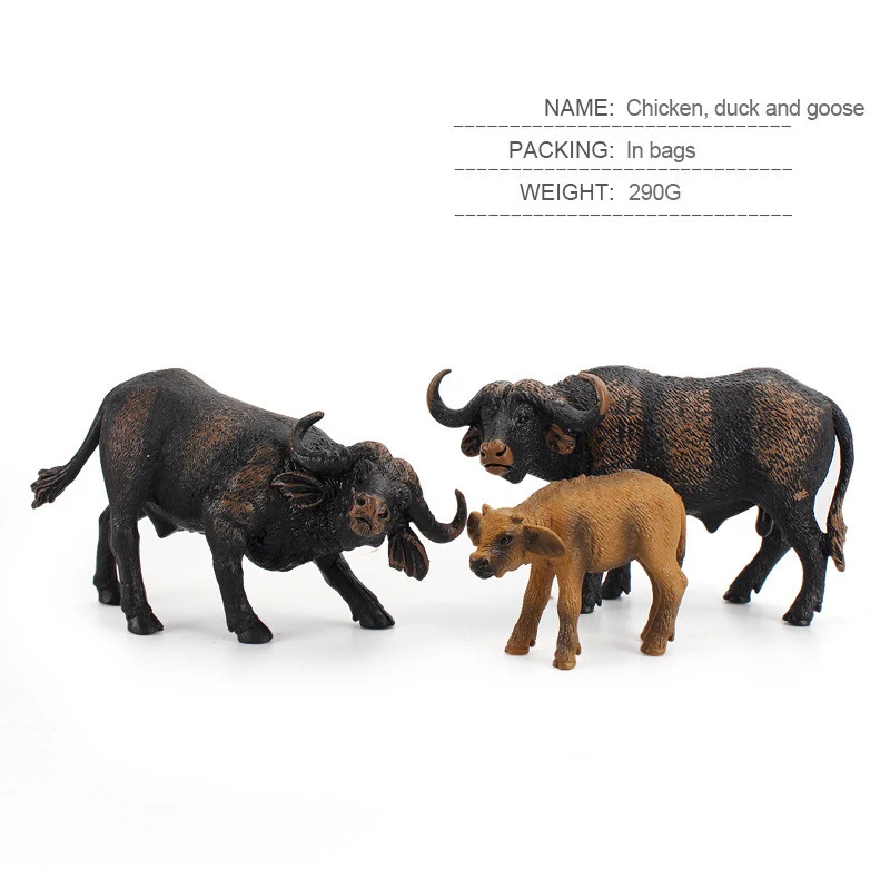 Title 4, Modelo de Búfalo Africano Sólido em PVC, brinqu...