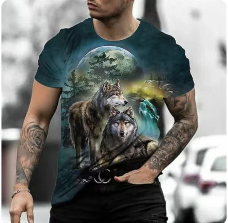 Retro 3D Animal Print Men's Short-sleeved T-shirt Breathable Summer Style Soft Fabric Comfortable Fashionable Perfect fo — photo 14