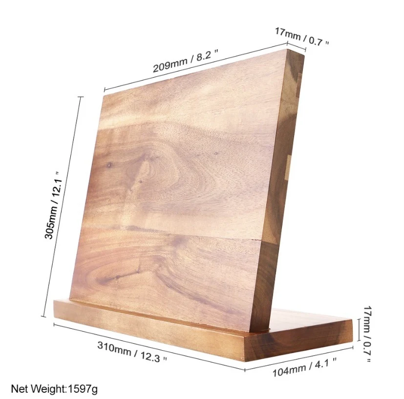 Title 5, Wooden Magnetic Knife Holder for Kitchen. Secur...