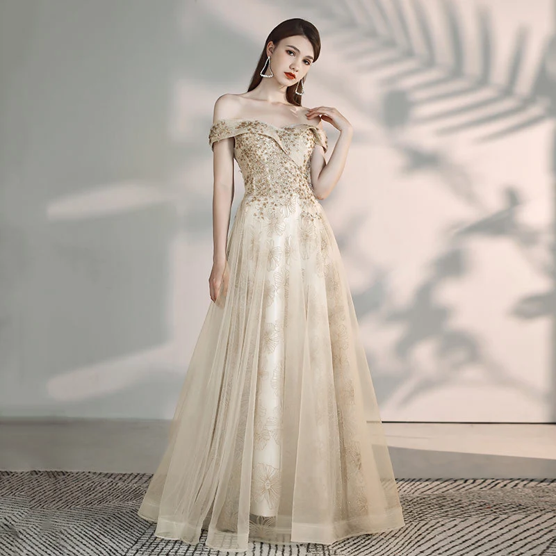 Title 4, Vestido Flamante de Ombro com Temperamento Fash...