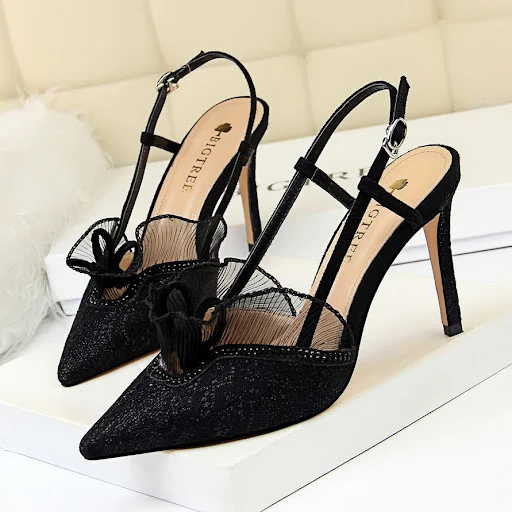 Title 3, Womens High Heel Shoes with Pointed Toe, Mesh,...