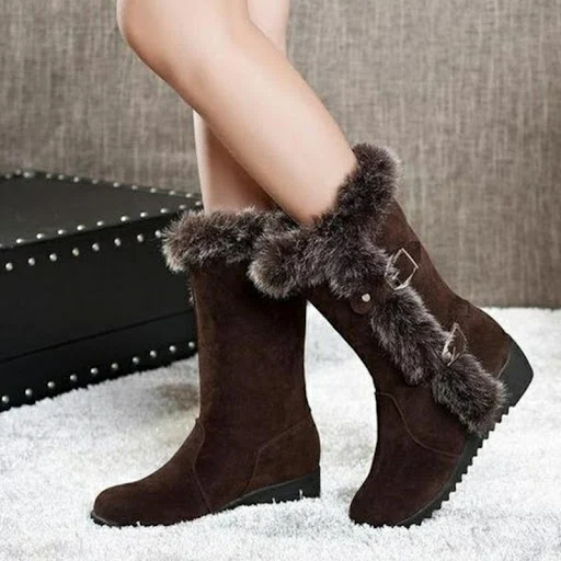 Title 6, Botas de neve femininas casuais de inverno marr...