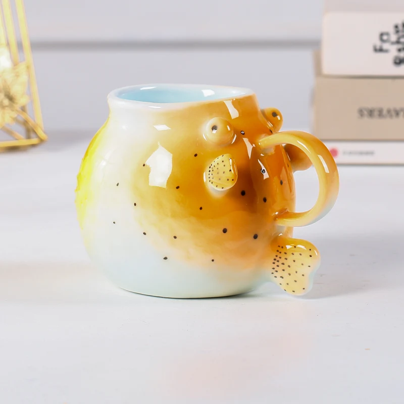 Title 5, Design Sense Little Pufferfish Ceramic Cup — En...