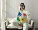 White Round Neck Sweater