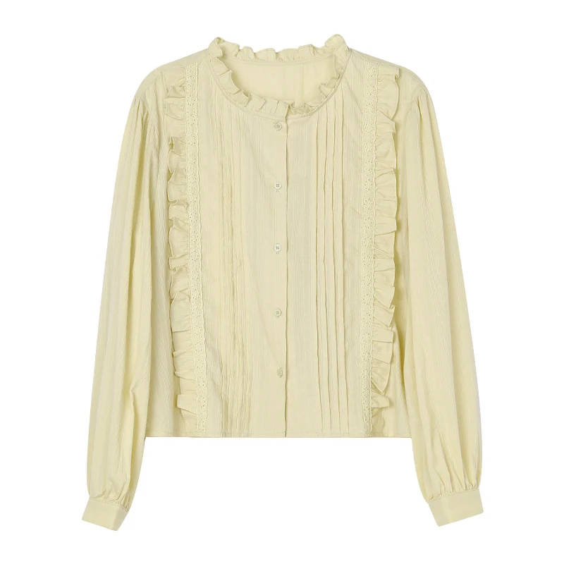 Blusa estilo suave com peito único e gola de lótus — foto 5