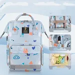 Mochila Mommy New Fashion para mães modernas e bebês. Design trendy, ombros confortáveis e amplo espaço para itens essenciais do bebê. — foto 3