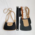 Borsa a mano fai da te in tessuto intrecciato fatto in casa. Crea la tua borsa unica, personalizzabile e alla moda. Un accessorio speciale e originale. — foto 3