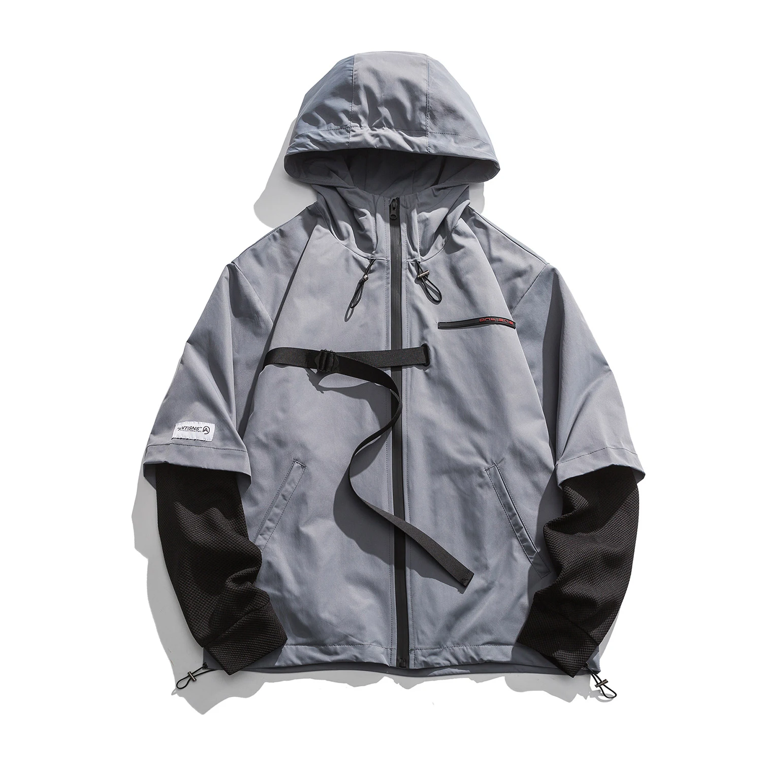 Men's Fake Two-piece Hooded Jacket Loose Trend Jacket Tide. A comfortable and stylish hoodie perfect for casual wear, pr — photo 4