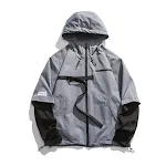 Men's Fake Two-piece Hooded Jacket Loose Trend Jacket Tide. A comfortable and stylish hoodie perfect for casual wear, pr — photo 4
