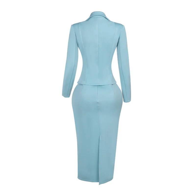 Title 15, Temperament Commute Slim Basic Waist Skirt Suit...