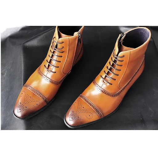 Title 5, Mens Big Size Plush Warm Winter Shoes Brown Vi...
