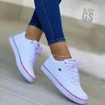 Sapatos femininos flats casuais com cadarço plus size Conforto e estilo para o dia a dia. Perfeitos para um look despojado e elegante. — foto 12
