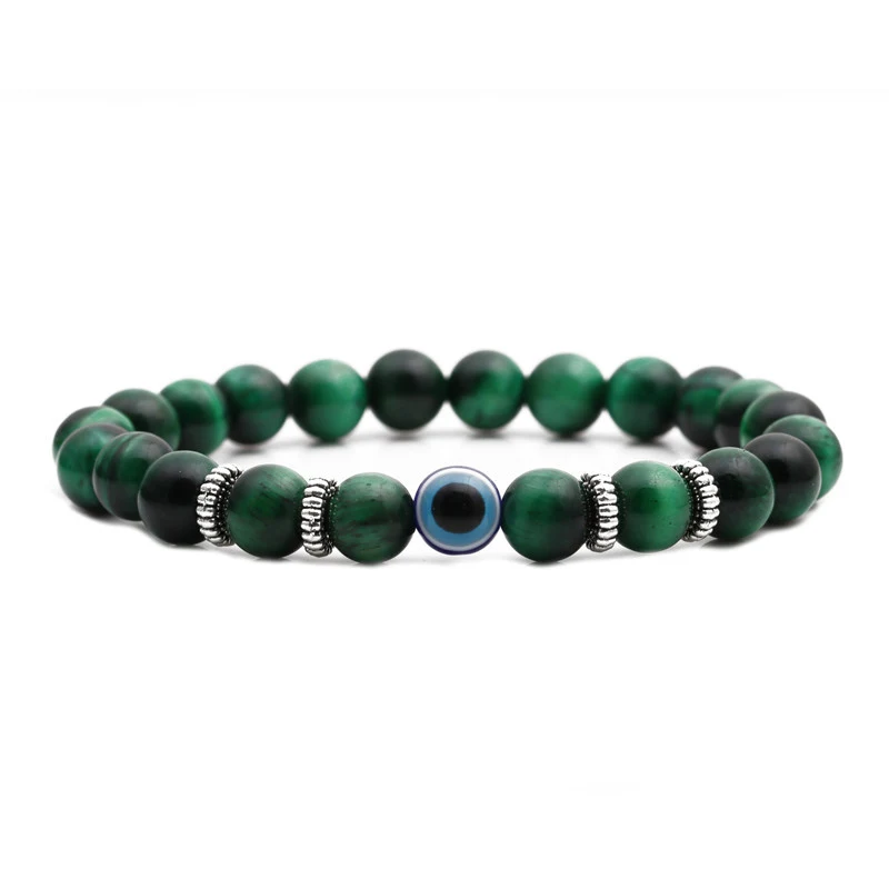 Bracciale in pietra vulcanica smerigliata Fashion Personality. Esprimi il tuo stile con questo bracciale unico, che unisce moda e la bellezza naturale della pietra. — foto 1