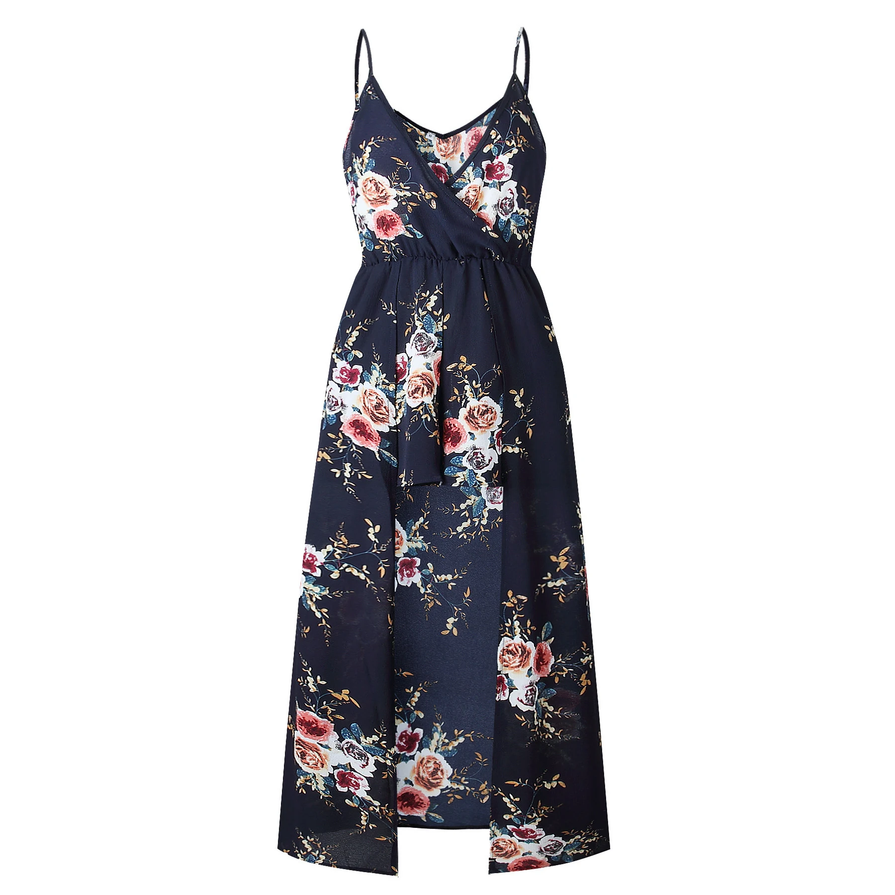 Dames dunne V-hals jumpsuit met bandjes. Lichtgewicht en comfortabel, ideaal voor de zomer. Perfect voor een casual en stijlvolle look, veelzijdige draagopties. — foto 6