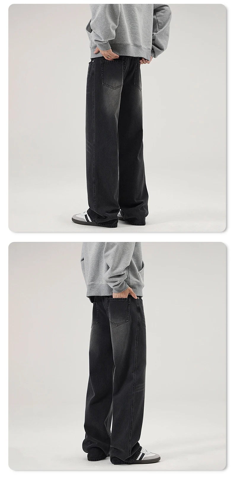 Title 12, Mens Vintage Loose Micro-Flared Jeans Comforta...