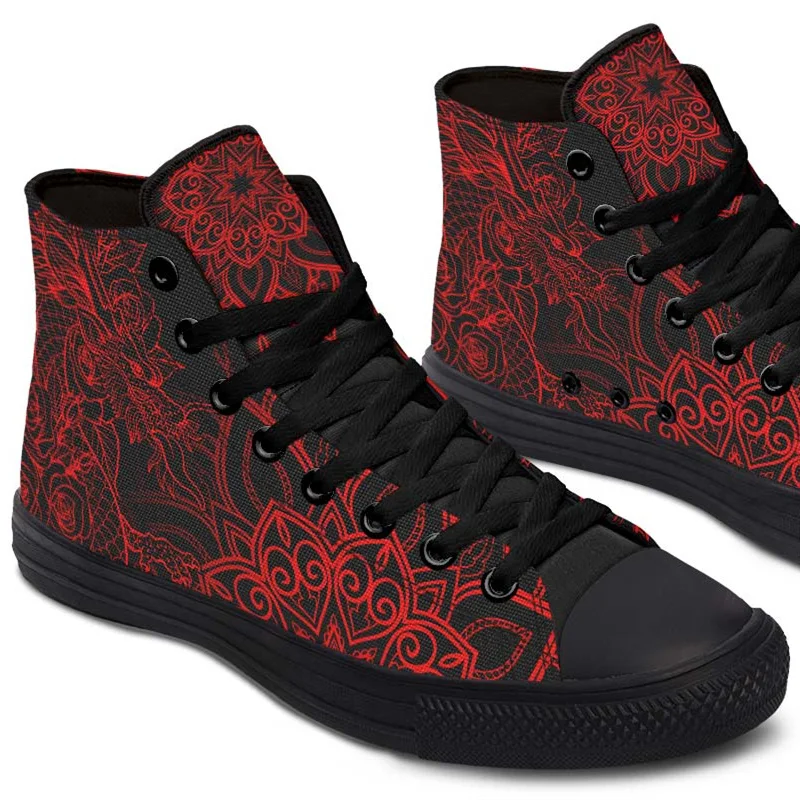 Printed Couple High Top Canvas Shoes, comfortable and stylish footwear to showcase your bond, perfect for casual outings — photo 7
